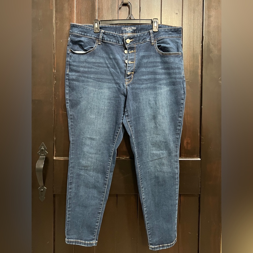 Maurices High Rise Dark Wash Blue Jeans